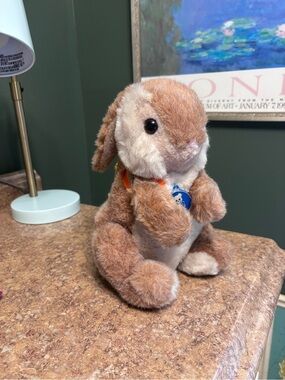 Vintage Dakin Bunny with basket 1980s